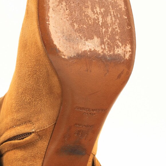 Saint Laurent Babies 70s Fringe Camel-Brown Suede Boots - Picture 5 of 11